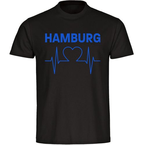 4068859007065 - multifanshop Herren T-Shirt - Hamburg - Herzschlag - Druck blau - Männer 4068859007065 - multifanshop Herren T-Shirt - Hamburg - Herzschlag - Druck blau - Männer