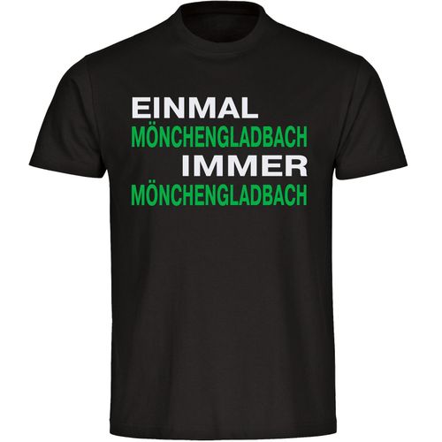 4068859180775 - multifanshop Herren T-Shirt - Mönchengladbach - Einmal Immer - Druck grün - Männer 4068859180775 - multifanshop Herren T-Shirt - Mönchengladbach - Einmal Immer - Druck grün - Männer