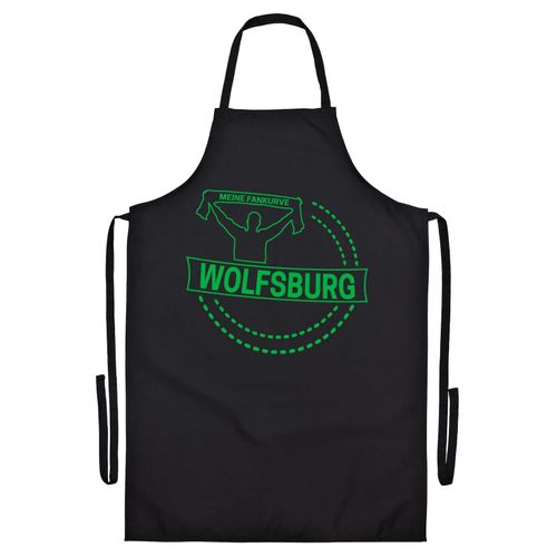 4068859180355 - multifanshop Grillschürze - Wolfsburg - Meine Fankurve - Druck grün - Schürze