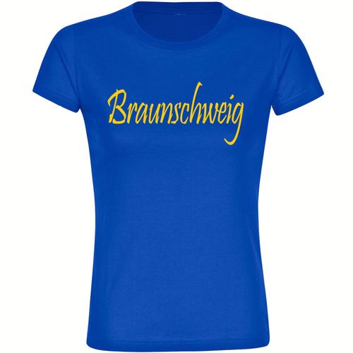 4068859206277 - multifanshop Damen T-Shirt - Braunschweig - Schriftzug - Druck gelb - Frauen