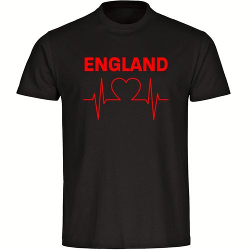 4068859226046 - multifanshop Herren T-Shirt - England - Herzschlag - Druck rot - Männer