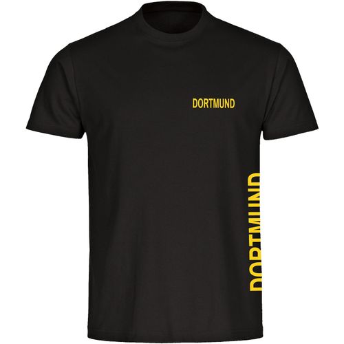 4068859185701 - multifanshop® Herren T-Shirt - Dortmund - Brust & Seite - Druck gelb - Männer