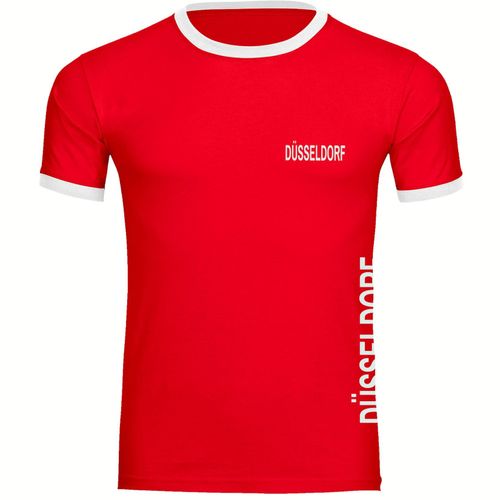 4068859074845 - multifanshop Kontrast T-Shirt - Düsseldorf - Brust & Seite - Druck weiß - Männer