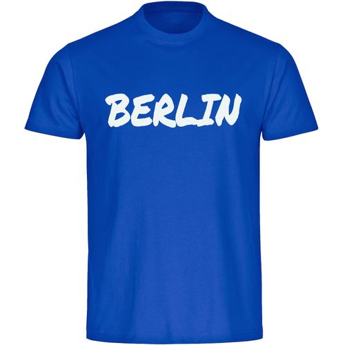 4068859496425 - multifanshop Kinder T-Shirt - Berlin blau - Textmarker - Druck weiß - Kind 4068859496425 - multifanshop Kinder T-Shirt - Berlin blau - Textmarker - Druck weiß - Kind