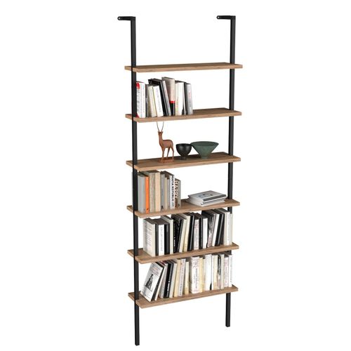 4051814427015 - Holzregal hängend platzsparendes Regal MaßeH 183 x B 60 x T 20 cm Elegantes Regal hängend Aufbewahrungsregal Bücherregal Wandboard - Insasi 6