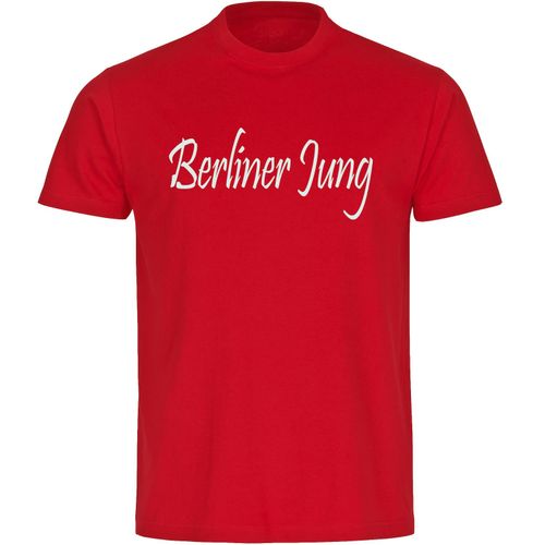 4068859150181 - multifanshop Herren T-Shirt - Berlin rot - Berliner Jung - Druck weiß - Männer