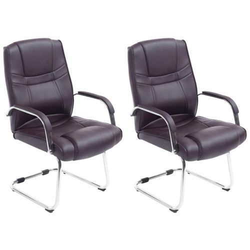 4251756469092 - 2er Set XXL-Freischwinger Attila Mit Metallgestell Und Armlehne I Bürostühle Mit Kunstlederbezug Und Polsterung 4251756469092 - 2er Set XXL-Freischwinger Attila Mit Metallgestell Und Armlehne I Bürostühle Mit Kunstlederbezug Und Polsterung