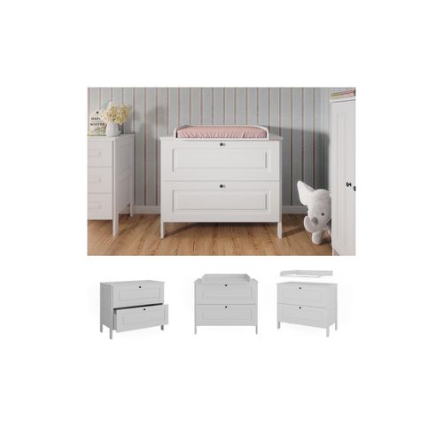 4066731451081 - Vitalispa - Wickelkommode Ajaton Weiß 108 x 98 cm mit 2 Schubladen 4066731451081 - Vitalispa - Wickelkommode Ajaton Weiß 108 x 98 cm mit 2 Schubladen