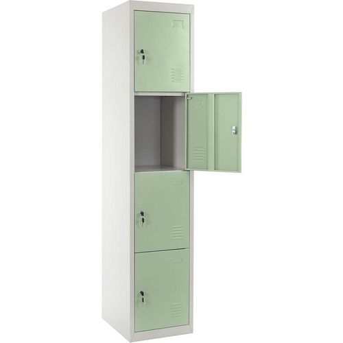 4057651097800 - - Schließfach Preston T163 Schließfachschrank Wertfachschrank Spind Metall 180x38x45cm grün - green