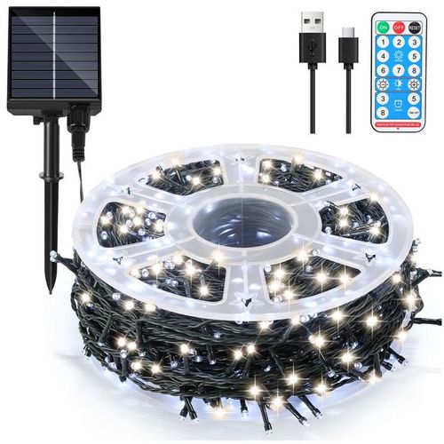 9311835580393 - Solar Lichterkette Lichtschlauch led Lichterkette led Lichtervorhang Party Garten Innen Außen Deko Weihnachtsbeleuchtung 100M 1000LEDs Kaltweiß