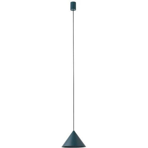 4255596666956 - Licht-erlebnisse - Hängelampe Metall GU10 d 205 cm h max 130 cm Grün rund Retro Design