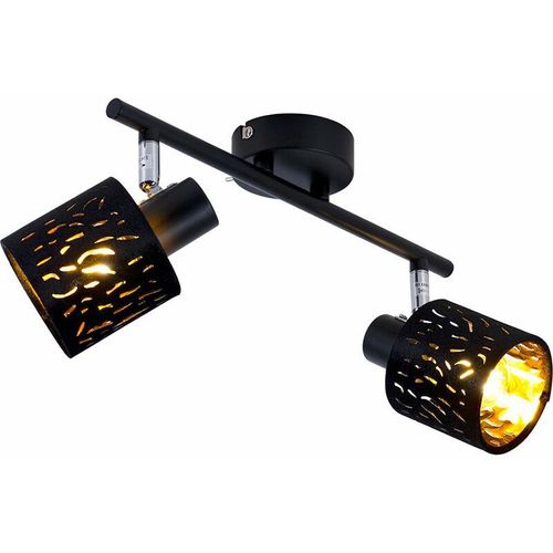 4059157077973 - Etc-shop - Decken Strahler Wohn Ess Zimmer Beleuchtung Samt Lampe schwarz gold im Set inkl led Leuchtmittel