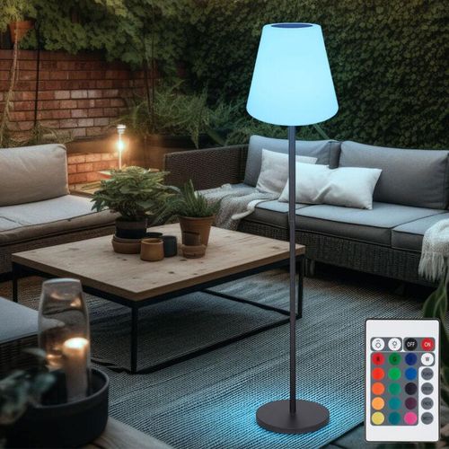 9007371492954 - - Solarlampen für Außen Stehleuchte Solar Standlampe Balkon led Solar mit rgb Farbwechsel Fernbedienung Farben fixierbar DxH 34x150 cm