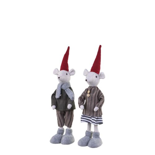 5712750323081 - Chic Antique 2 Weihnachtsmäuse stehend Asger & Agnes H38cm grau 5712750323081 - Chic Antique 2 Weihnachtsmäuse stehend Asger & Agnes H38cm grau