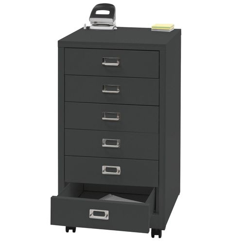 4057651801599 - Rollcontainer MCW-L49 Schubladenschrank Stahlschrank Aktenschrank Metall 75x40x41cm 6 Schubladen ~ dunkelgrau 4057651801599 - Rollcontainer MCW-L49 Schubladenschrank Stahlschrank Aktenschrank Metall 75x40x41cm 6 Schubladen ~ dunkelgrau