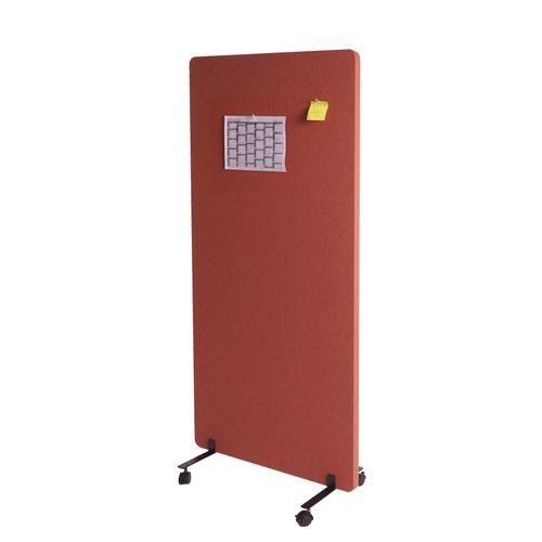 4057651524832 - Akustik-Trennwand MCW-G77 Büro-Sichtschutz Raumteiler Pinnwand doppelwandig rollbar Stoff Textil ~ 167x80cm braun 4057651524832 - Akustik-Trennwand MCW-G77 Büro-Sichtschutz Raumteiler Pinnwand doppelwandig rollbar Stoff Textil ~ 167x80cm braun