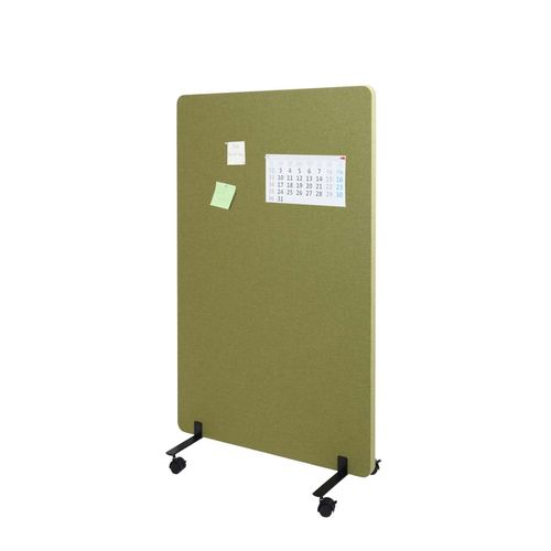 4057651797243 - Akustik-Trennwand MCW-G77 Büro-Sichtschutz Raumteiler Pinnwand doppelwandig rollbar Stoff Textil ~ 127x80cm grün 4057651797243 - Akustik-Trennwand MCW-G77 Büro-Sichtschutz Raumteiler Pinnwand doppelwandig rollbar Stoff Textil ~ 127x80cm grün