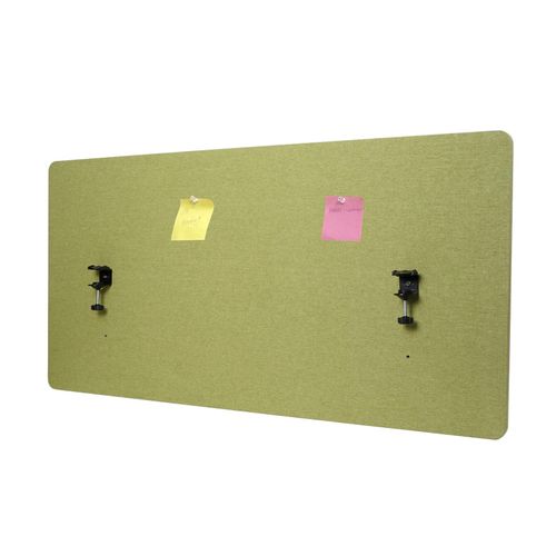 4057651566054 - Akustik-Tischtrennwand MCW-G75 Büro-Sichtschutz Schreibtisch Pinnwand doppelwandig Stoff Textil ~ 60x120cm grün