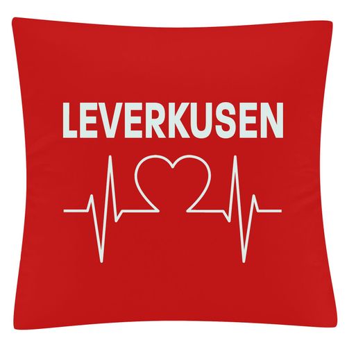 4068859113896 - multifanshop Kissenbezug - Leverkusen - Herzschlag - Druck weiß - Kissen 4068859113896 - multifanshop Kissenbezug - Leverkusen - Herzschlag - Druck weiß - Kissen