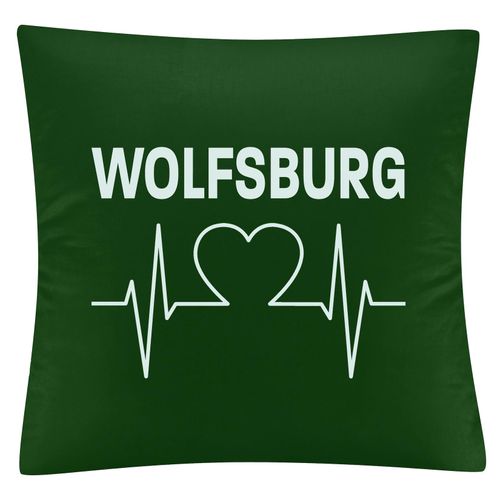 4068859175214 - multifanshop Kissenbezug - Wolfsburg - Herzschlag - Druck weiß - Kissen 4068859175214 - multifanshop Kissenbezug - Wolfsburg - Herzschlag - Druck weiß - Kissen