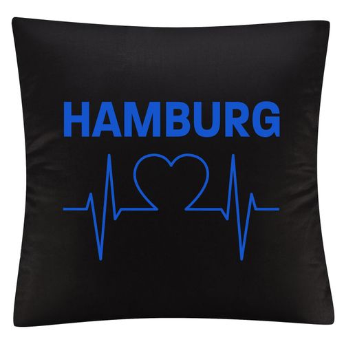 4068859012809 - multifanshop Kissenbezug - Hamburg - Herzschlag - Druck blau - Kissen 4068859012809 - multifanshop Kissenbezug - Hamburg - Herzschlag - Druck blau - Kissen