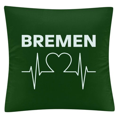 4068859172572 - multifanshop Kissenbezug - Bremen - Herzschlag - Druck weiß - Kissen 4068859172572 - multifanshop Kissenbezug - Bremen - Herzschlag - Druck weiß - Kissen