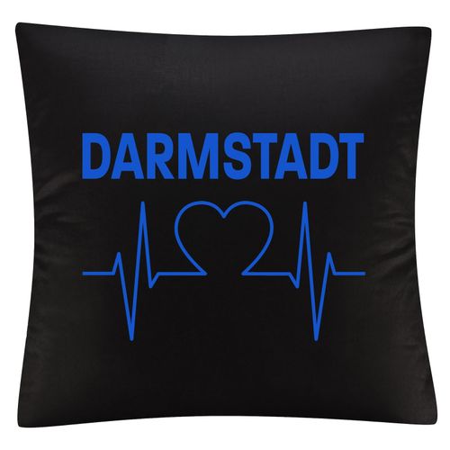 4068859036218 - multifanshop Kissenbezug - Darmstadt - Herzschlag - Druck blau - Kissen 4068859036218 - multifanshop Kissenbezug - Darmstadt - Herzschlag - Druck blau - Kissen