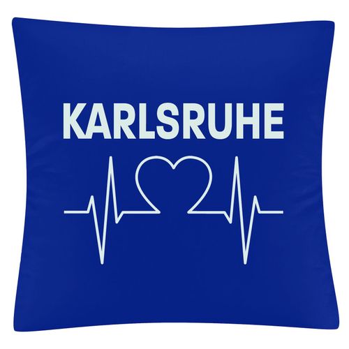 4068859039646 - multifanshop Kissenbezug - Karlsruhe - Herzschlag - Druck weiß - Kissen 4068859039646 - multifanshop Kissenbezug - Karlsruhe - Herzschlag - Druck weiß - Kissen