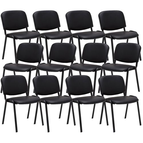4251756402822 - 12er Set Besucherstuhl Ken Kunstleder I Stapelstuhl Mit Robustem Metallgestell I Polsterstuhl Mit Rückenlehne