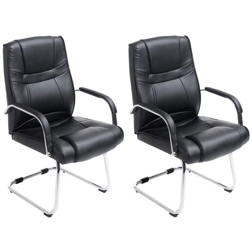 4251756469078 - 2er Set XXL-Freischwinger Attila Mit Metallgestell Und Armlehne I Bürostühle Mit Kunstlederbezug Und Polsterung 4251756469078 - 2er Set XXL-Freischwinger Attila Mit Metallgestell Und Armlehne I Bürostühle Mit Kunstlederbezug Und Polsterung