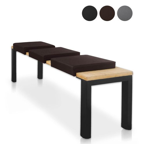 4260474667390 - Lycce Bankauflage Kunstleder Klemmkissen 1 Leiste extra weiche Polsterung (6cm Höhe) Sitzkissen Bank rutschfest 100000 Scheuertouren Banktiefe ab 35 cm