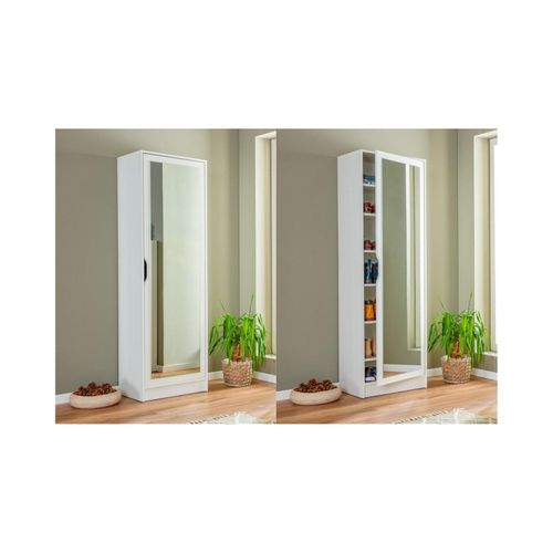 4010340190435 - Schuhschrank Westphalen - 1 Spielgeltür - weiss 4010340190435 - Schuhschrank Westphalen - 1 Spielgeltür - weiss