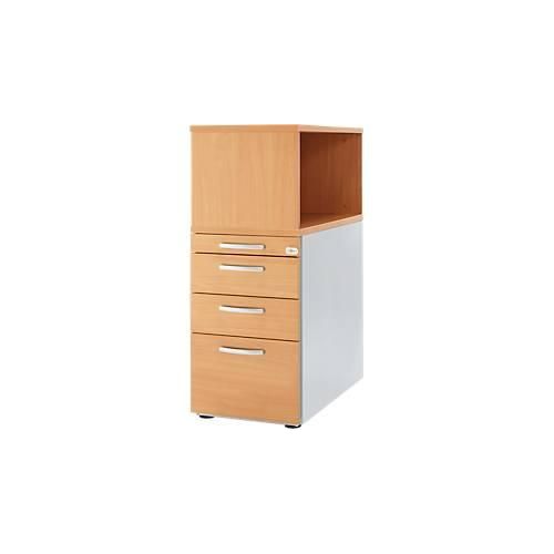 4250510836934 - Genius Standcontainer mit Aufsatzregal abschließbar runder Griff buche 4250510836934 - Genius Standcontainer mit Aufsatzregal abschließbar runder Griff buche