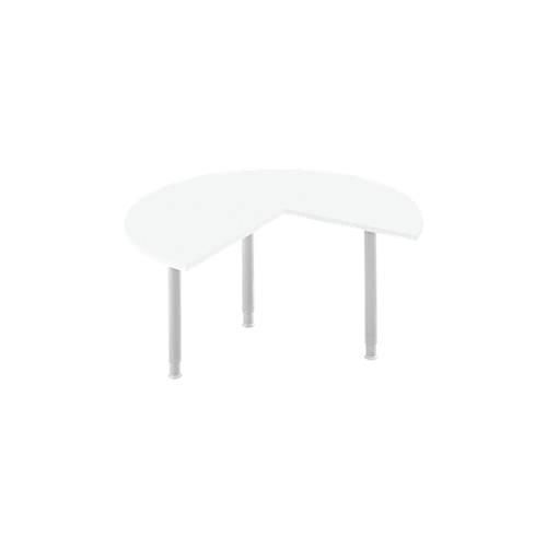 4250510828038 - Ansatztisch 3 4 Kreis Ø 1400 mm Ansatz rechts links weiß weißalu 4250510828038 - Ansatztisch 3 4 Kreis Ø 1400 mm Ansatz rechts links weiß weißalu
