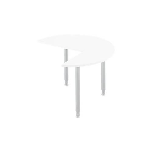 4250510836620 - Ansatztisch 3 4 Kreis Ø 1200 mm Ansatz rechts links weiß weißalu