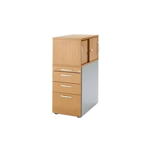 4251898819311 - Genius Standcontainer mit Aufsatzschrank inkl Schiebetür komplett abschließbar runder Griff buche 4251898819311 - Genius Standcontainer mit Aufsatzschrank inkl Schiebetür komplett abschließbar runder Griff buche