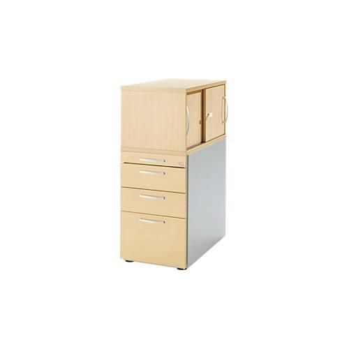 4251898819328 - Genius Standcontainer mit Aufsatzschrank inkl Schiebetür komplett abschließbar runder Griff ahorn 4251898819328 - Genius Standcontainer mit Aufsatzschrank inkl Schiebetür komplett abschließbar runder Griff ahorn