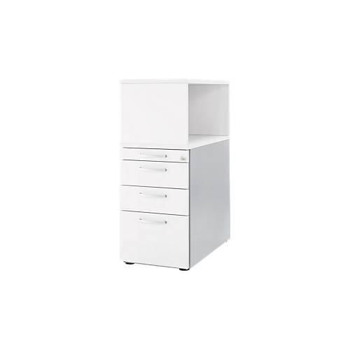 4250510836965 - Genius Standcontainer mit Aufsatzregal abschließbar runder Griff weiß 4250510836965 - Genius Standcontainer mit Aufsatzregal abschließbar runder Griff weiß