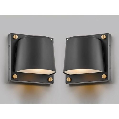 4262442799355 - Meinewunschleuchte - 2er Set led Außenwandleuchten Downlight Schwarz Höhe 165cm