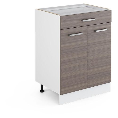 4066731390991 - Küchenunterschrank R-Line Grau 60 cm mit Schublade ap Eiche Vicco