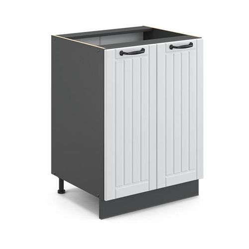 4066731399048 - Küchenunterschrank Fame-Line Weiß Landhaus 60 cm  ap Marmor Vicco