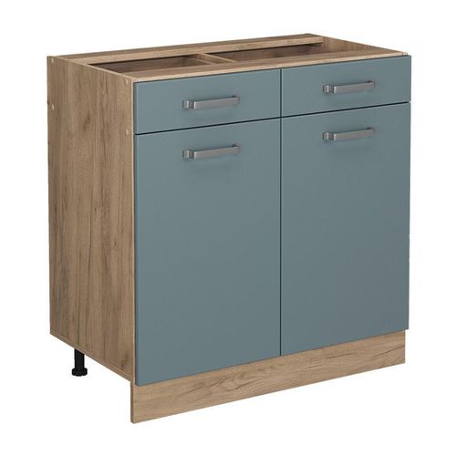 4066731387311 - Küchenunterschrank R-Line Blau-Grau 80 cm ap Eiche Vicco 4066731387311 - Küchenunterschrank R-Line Blau-Grau 80 cm ap Eiche Vicco