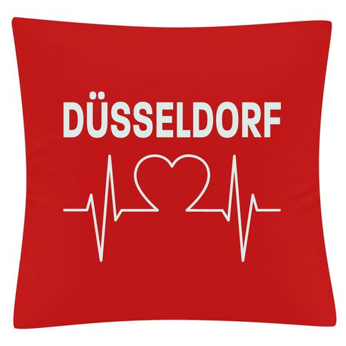 4068859105914 - multifanshop Kissenbezug - Düsseldorf - Herzschlag - Druck weiß - Kissen 4068859105914 - multifanshop Kissenbezug - Düsseldorf - Herzschlag - Druck weiß - Kissen