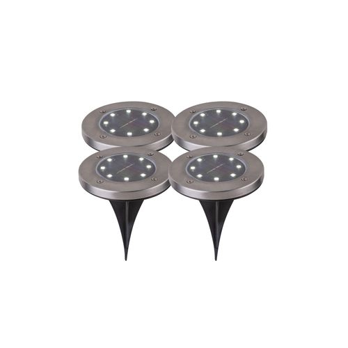 9007371576760 - 4er Set LED Solar Außen Steckleuchten aus Edelstahl 9007371576760 - 4er Set LED Solar Außen Steckleuchten aus Edelstahl