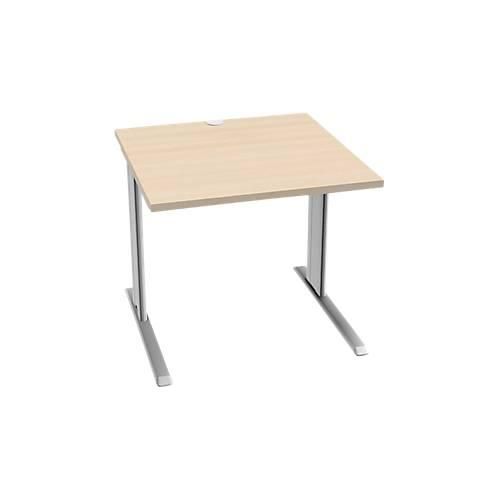 4250510837139 - Pure Schreibtisch PLANOVA BASIC Quadrat C-Fuß B 800 x T 800 x H 717 mm Ahorn weißaluminium + Kabelkanal 4250510837139 - Pure Schreibtisch PLANOVA BASIC Quadrat C-Fuß B 800 x T 800 x H 717 mm Ahorn weißaluminium + Kabelkanal