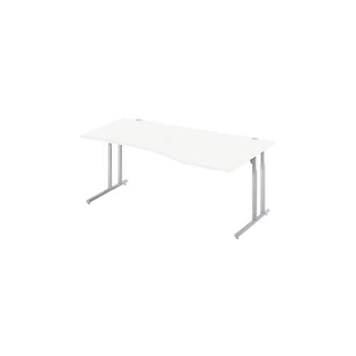 4250510829981 - Select Schreibtisch COMBITEC Freiform Ansatz rechts C-Fuß B 1800 x T 1000 800 x H 677-817 mm weiß weißaluminium 4250510829981 - Select Schreibtisch COMBITEC Freiform Ansatz rechts C-Fuß B 1800 x T 1000 800 x H 677-817 mm weiß weißaluminium
