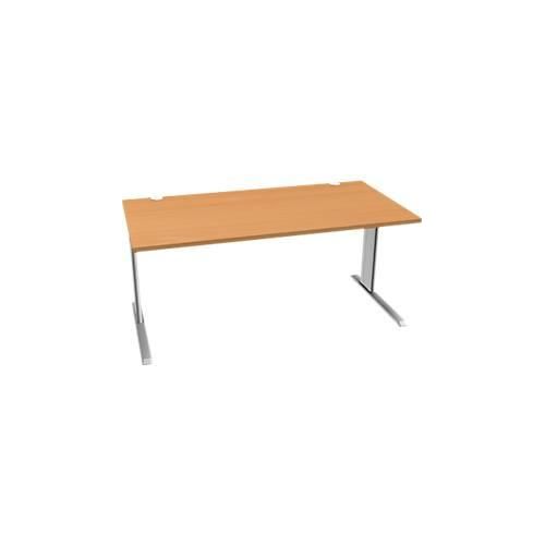 4250510837313 - Pure Schreibtisch PLANOVA BASIC Rechteck C-Fuß B 1600 x T 800 x H 717 mm Buche weißaluminium + Kabelkanal 4250510837313 - Pure Schreibtisch PLANOVA BASIC Rechteck C-Fuß B 1600 x T 800 x H 717 mm Buche weißaluminium + Kabelkanal