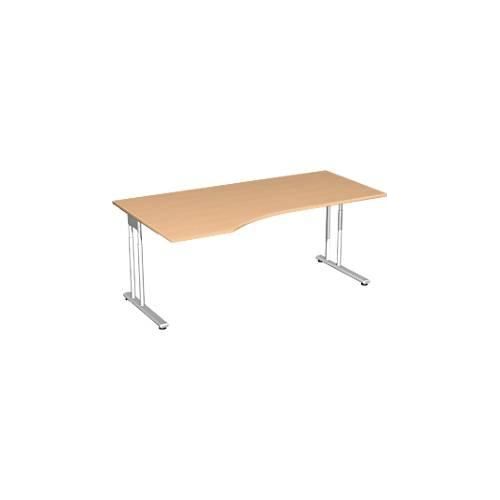 4038933479675 - Schreibtisch mit Ansatz PALENQUE C-Fuß Freiform links B 1800 x T 1000 800 x H 680-820 mm Buche-Dekor 4038933479675 - Schreibtisch mit Ansatz PALENQUE C-Fuß Freiform links B 1800 x T 1000 800 x H 680-820 mm Buche-Dekor