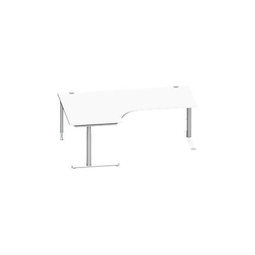 4250510876039 - Genius Winkelschreibtisch MODENA FLEX 90° Ansatz links C-Fuß-Rundrohr B 2000 mm weiß weiß 4250510876039 - Genius Winkelschreibtisch MODENA FLEX 90° Ansatz links C-Fuß-Rundrohr B 2000 mm weiß weiß