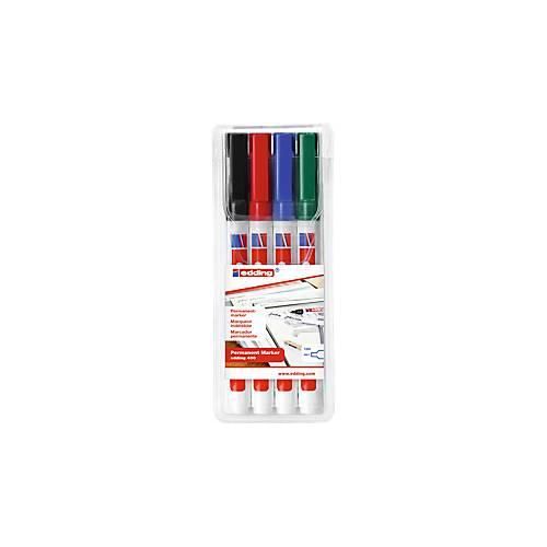 4057305072405 - Permanentmarker 400 4-400-4-2 schwarz rot blau grün 1mm Rundspitze 4057305072405 4 Stück